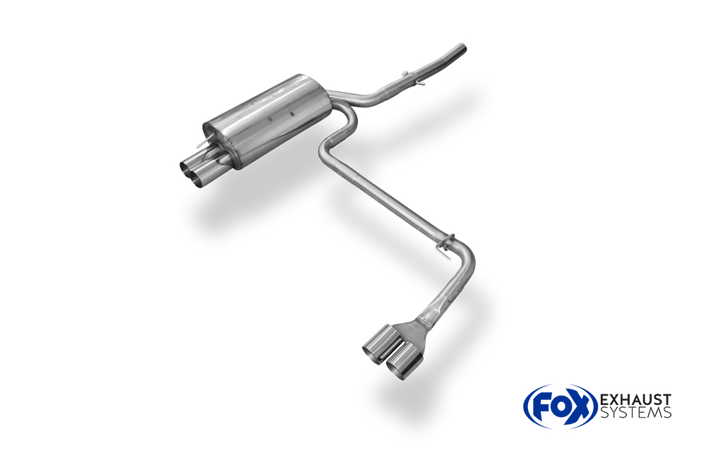 Fox Sportuitlaat BMW E46 320d Achterdemper, Rechts/Links Uitlaat, Enkele Doorstroming - 2x76 Type 10 Rechts/Links