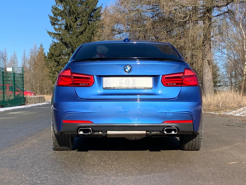 Fox Sportuitlaat BMW F30/31 - 330i/340i xDrive Achterdemper dwarsuitlaat rechts/links - 145x65 Type 59 rechts/links - met uitlaatklep in de linker uitlaatpijp