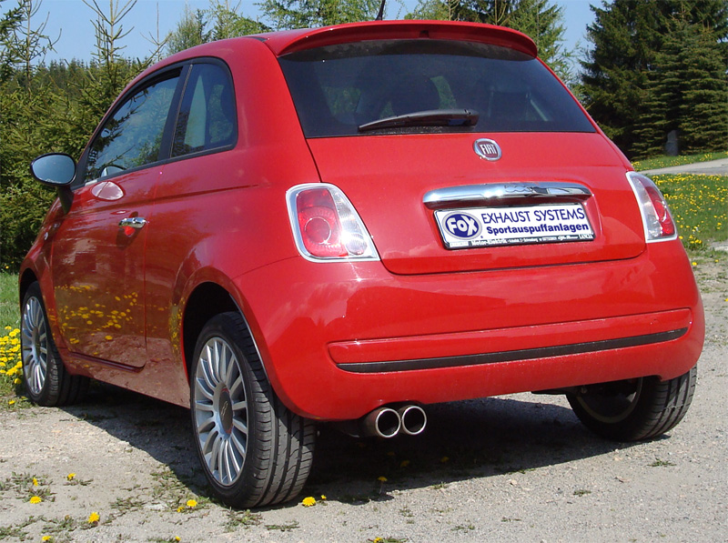 Fox Sportuitlaat Fiat 500/500C achterdemper - 2x76 Type 12