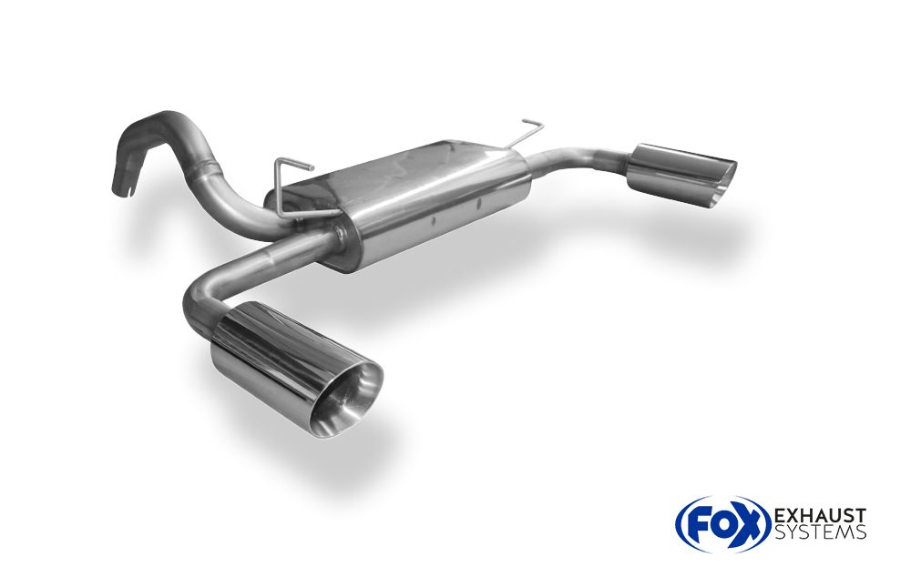 Fox Sportuitlaat Fiat 500 Abarth achterdemper, dwarsuitlaat rechts/links - 1x100 Type 25 rechts/links