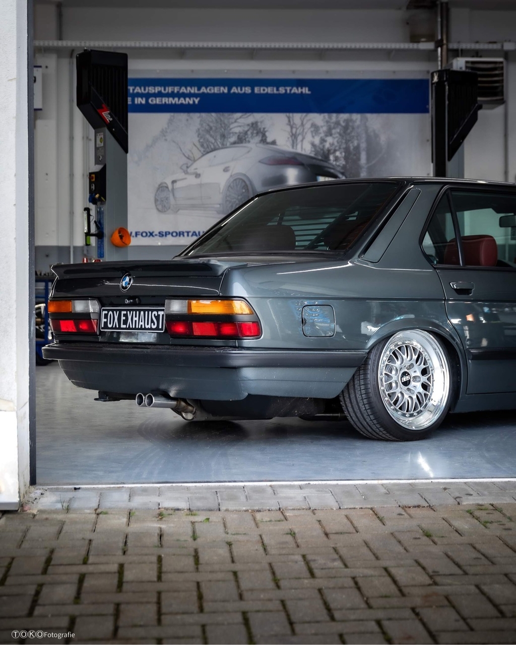 Fox Sportuitlaat BMW E28 525e met katalysator, achterdemper vanaf de katalysator - 2x63 Type 12