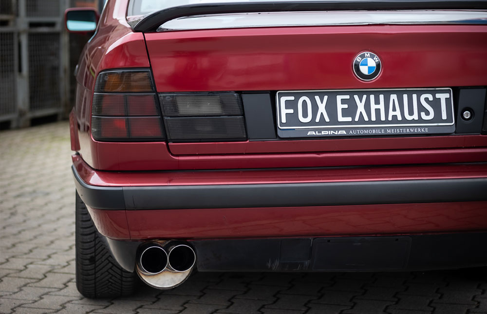 Fox Sportuitlaat BMW E34 520i achterdemper inclusief extra beugel en voordemper - 2x76 Type 14