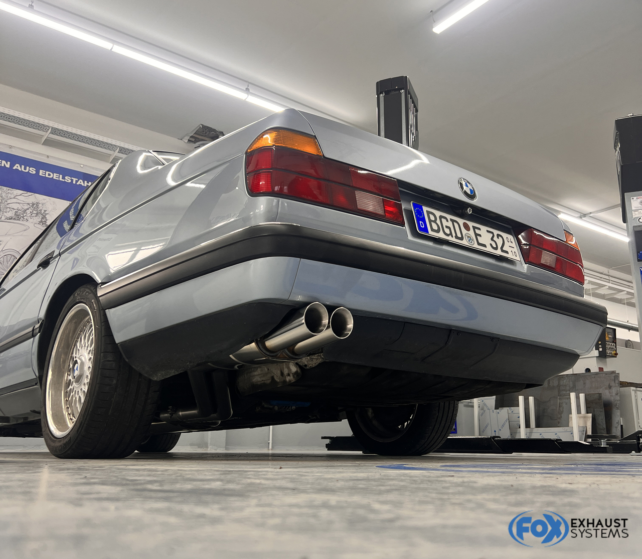 Fox Sportuitlaat BMW E32 730i/ 735i/ 740i/ 740iL/ 750i/ 750iL Achterdemper &Oslash;2x63,5mm incl. montagemateriaal - 2x76 Type 25