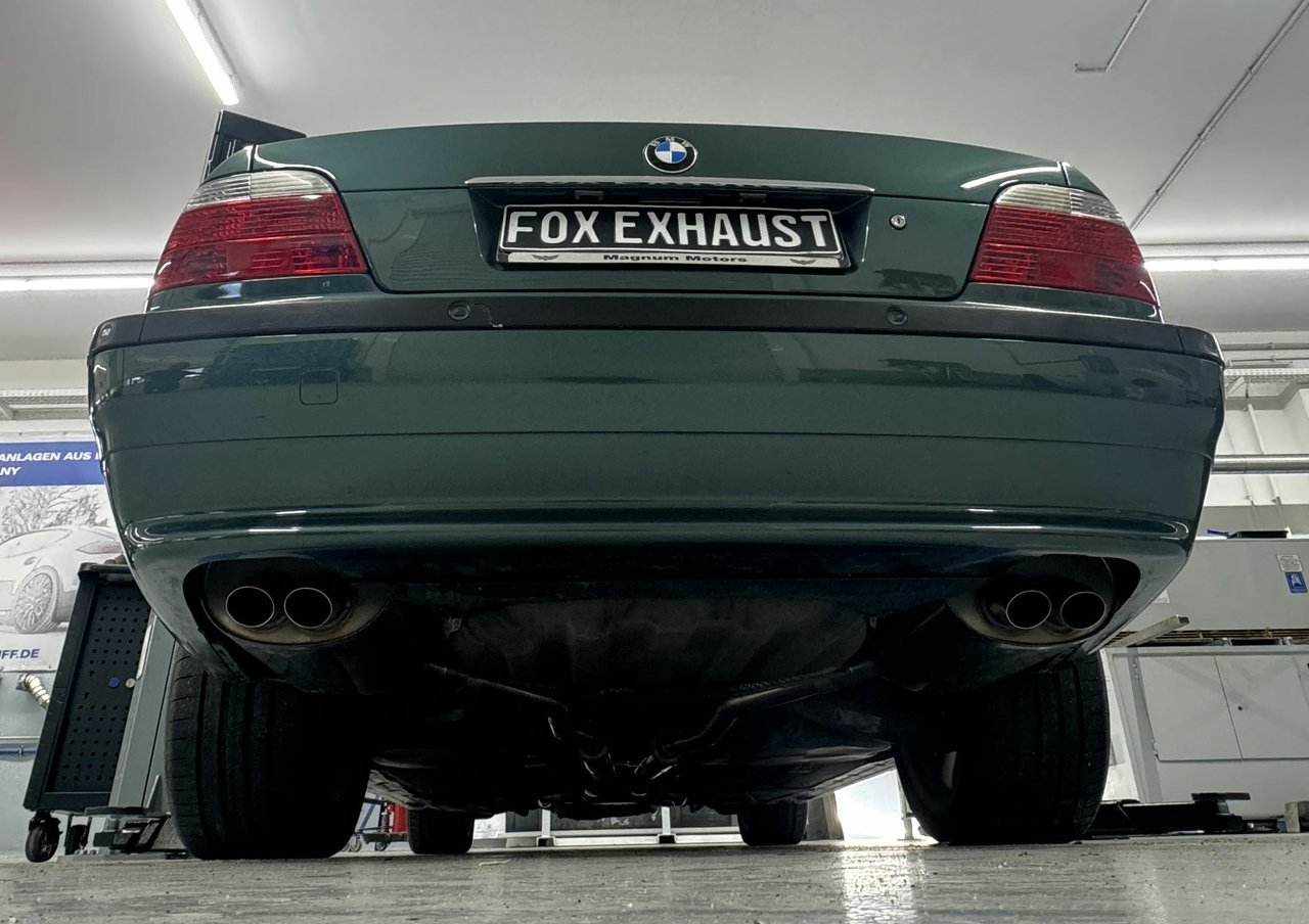 Fox Sportuitlaat BMW E38 730i/ 735i/ 740i Achterdemper rechts/links - 2x63 Type 28 rechts/links (buigt naar beneden achter de demper)