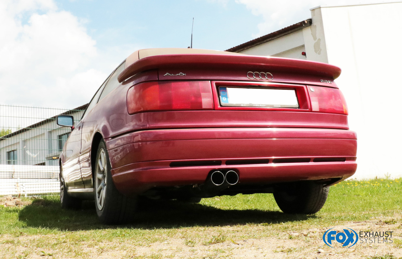 Fox Sportuitlaat Audi 80/90 - Type 89, B3 Sedan/Coup&eacute;/ 80 B4 - Cabriolet Achterdemper voor modellen met speciale bumper (zie afbeelding) - 2x76 Type 10