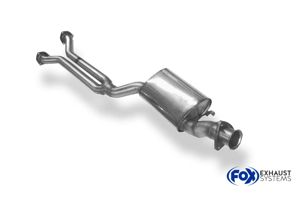 Fox Sportuitlaat Audi 80/90 Type 89 quattro voordemper voor modellen met korte katalysator (totale lengte flens/flens ca. 1,9 m)