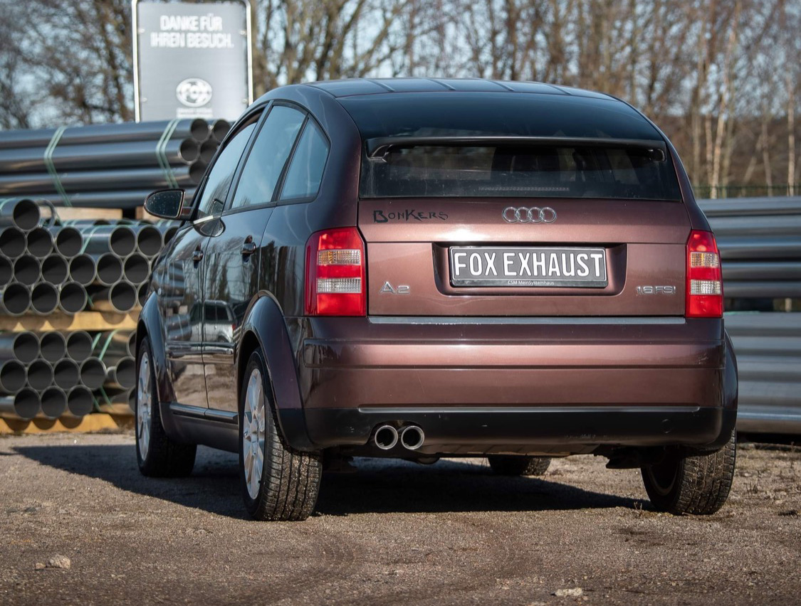 Fox Sportuitlaat Audi A2 - 1.4l TDI 55/66kW - 42l tank Halbanlage ab Kat - 2x76 Typ 25
