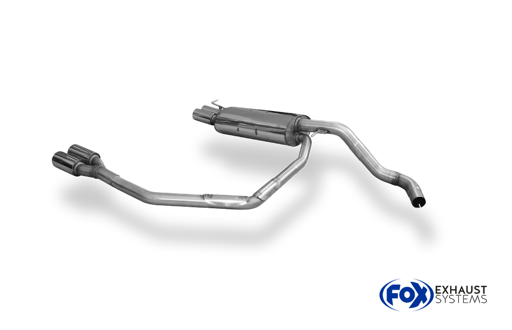Fox Sportuitlaat Audi A3 Type 8L Achterdemper, Rechts/Links Uitlaat, &Oslash;63,5mm - 2x76 Type 13 Rechts/Links