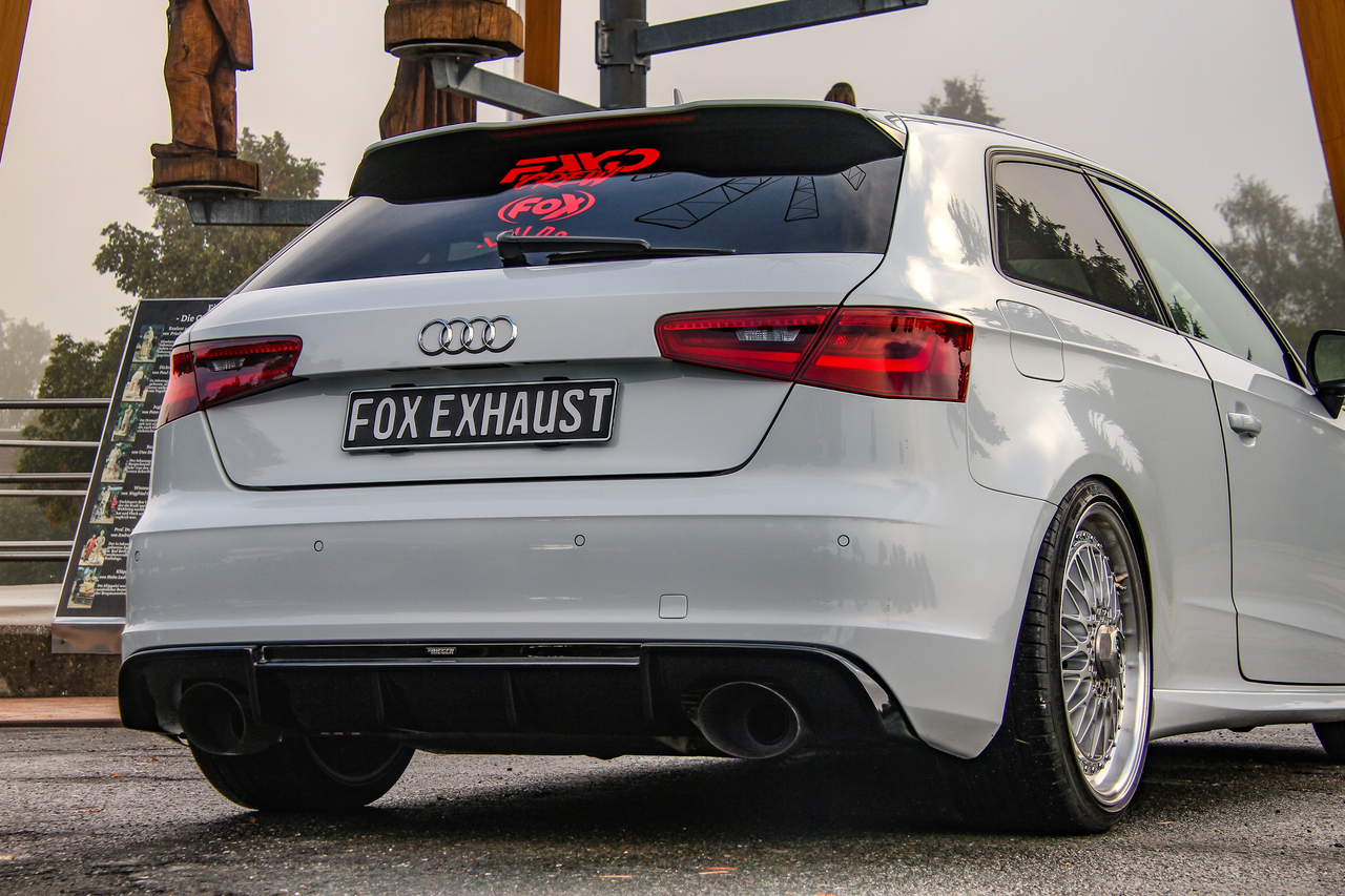 Fox Sportuitlaat Audi A3 - 8V Sportback quattro pre-facelift achterdemper, rechter/linker uitlaat - 160x130 type 38 rechts/links
