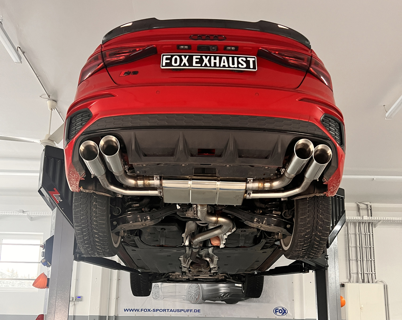 Fox Sportuitlaat Audi S3 GY - Sedan Half uitlaatsysteem vanaf OPF met uitlaatkleppen - 2x100 Type 25 rechts/links