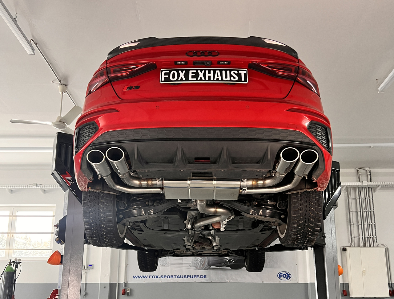 Fox Sportuitlaat Audi S3 GY - Sedan Half uitlaatsysteem van OPF met uitlaatkleppen - 2x106x71 Type 44 rechts/links