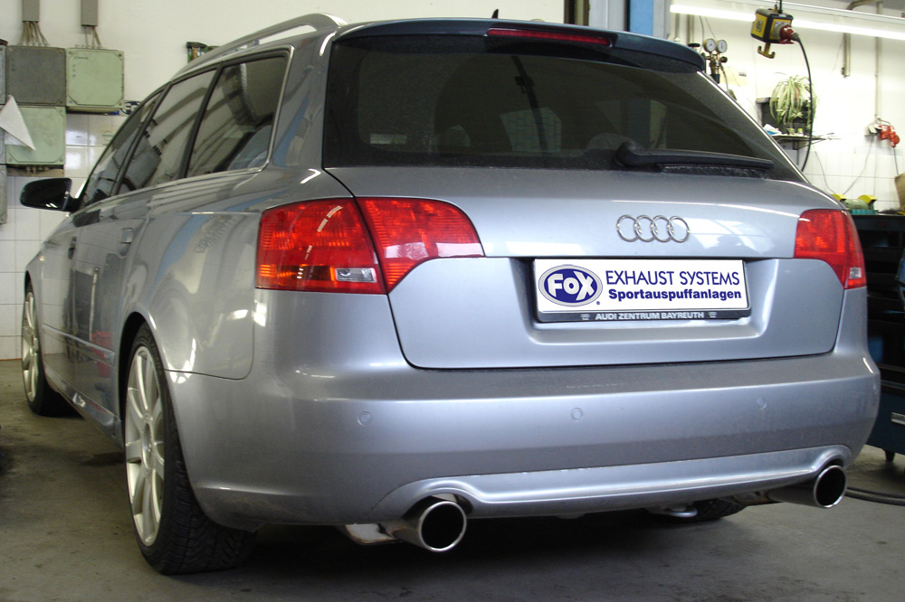 Fox Sportuitlaat Audi A4 Type B7 quattro achterdemper rechts/links &Oslash;63,5 mm - 1x90 Type 16 rechts/links