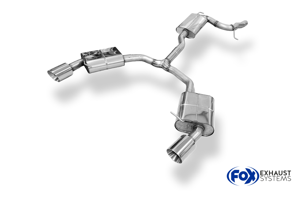 Fox Sportuitlaat Audi A4 B9 - 2WD Achterdemper rechts/links, Y-connector en middendemper - 1x114 Type 25 rechts/links