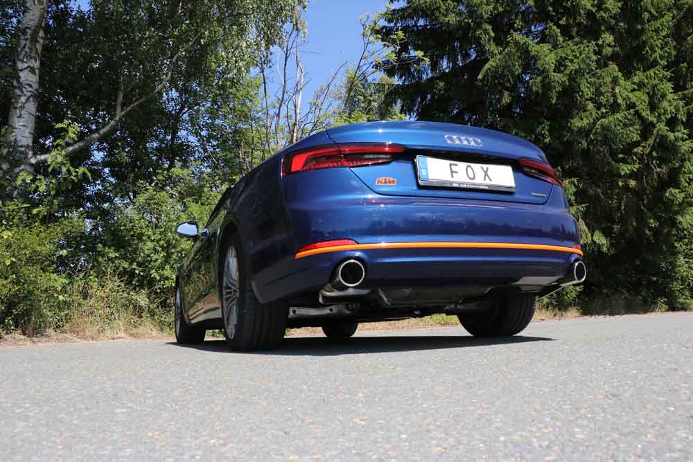 Fox Sportuitlaat Audi A5 quattro B9 Cabriolet achterdemper rechts/links voor enkelpijps uitlaatsysteem - 1x100 type 16 rechts/links