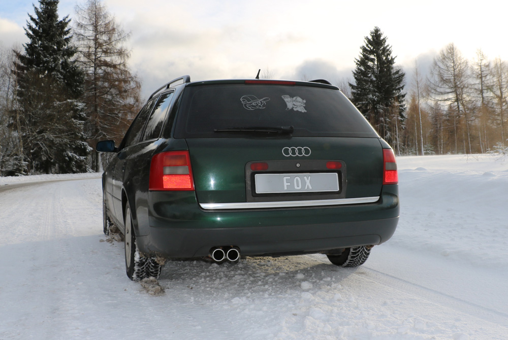 Fox Sportuitlaat Audi A6 Type 4B met uitsparing in de bumper en uitlaatdemper - 2x76 Type 13