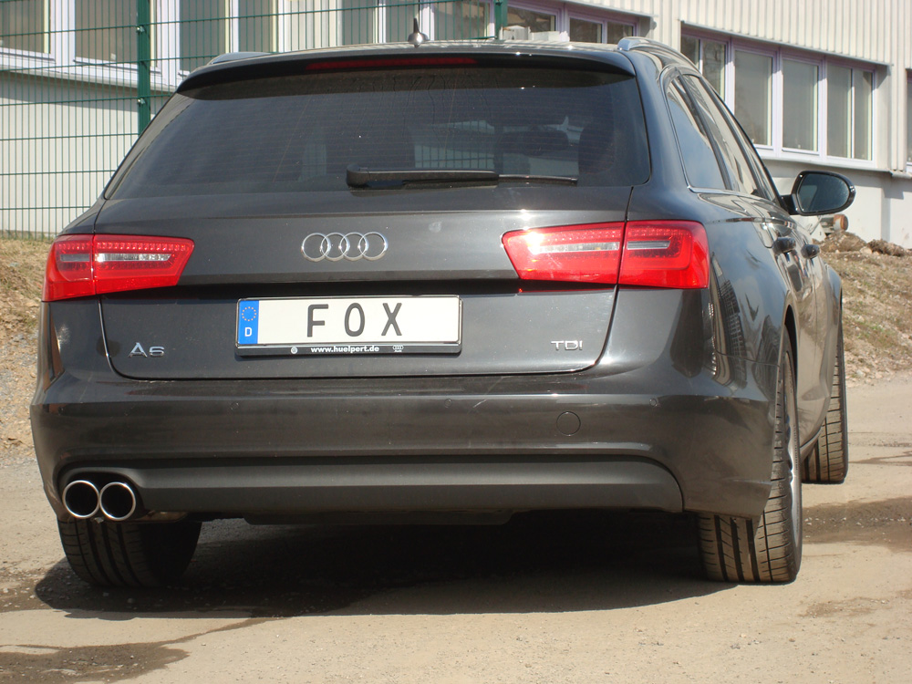 Fox Sportuitlaat Audi A6 4G - 2.0l TDI achterdemper, enkelzijdig - 2x90 Type 16