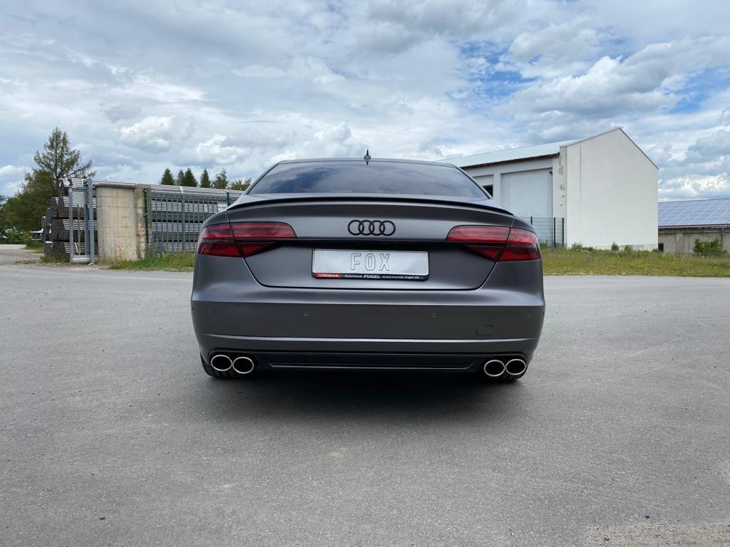 Fox Sportuitlaat Audi S8 Type 4H met uitlaatkleppen, achterdemper rechts/links dubbele doorstroming - 2x100x77 Type 38 rechts/links