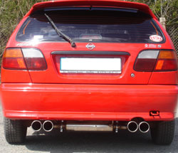 Fox Sportuitlaat Nissan Almera Type N15 Hatchback Achterdemper Rechts/Links Uitlaat - 2x90 Type 13 Rechts/Links
