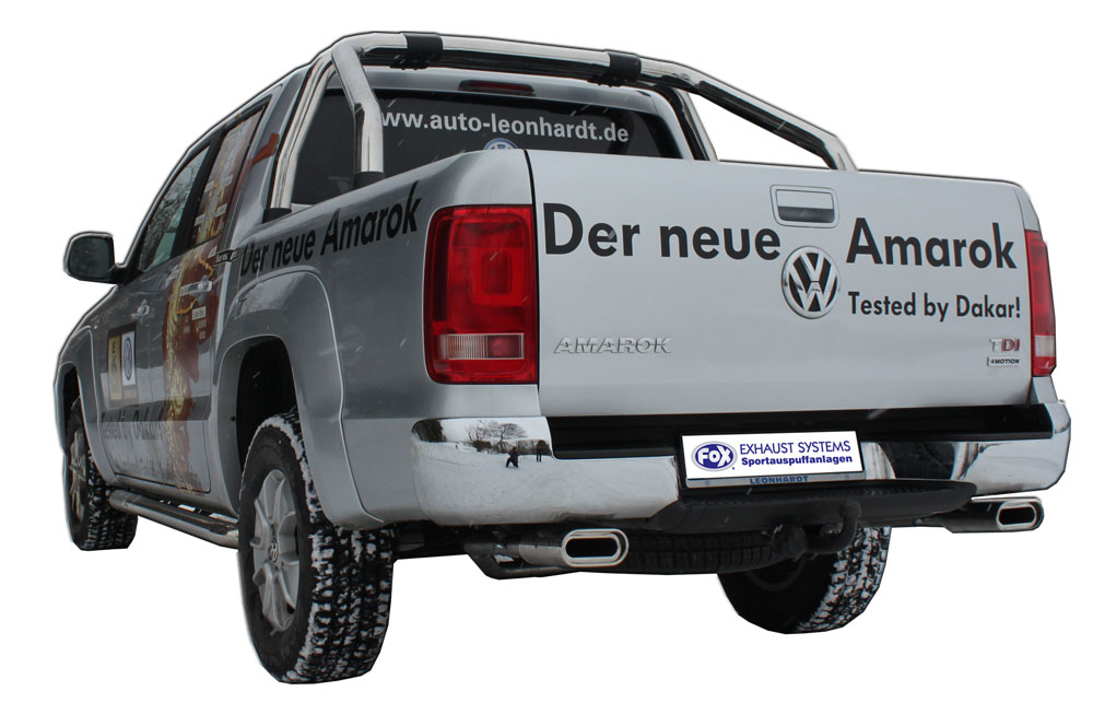 Fox Sportuitlaat VW Amarok 4x4 achterdemper, rechter/linker uitlaat - 160x80 type 53 rechts/links