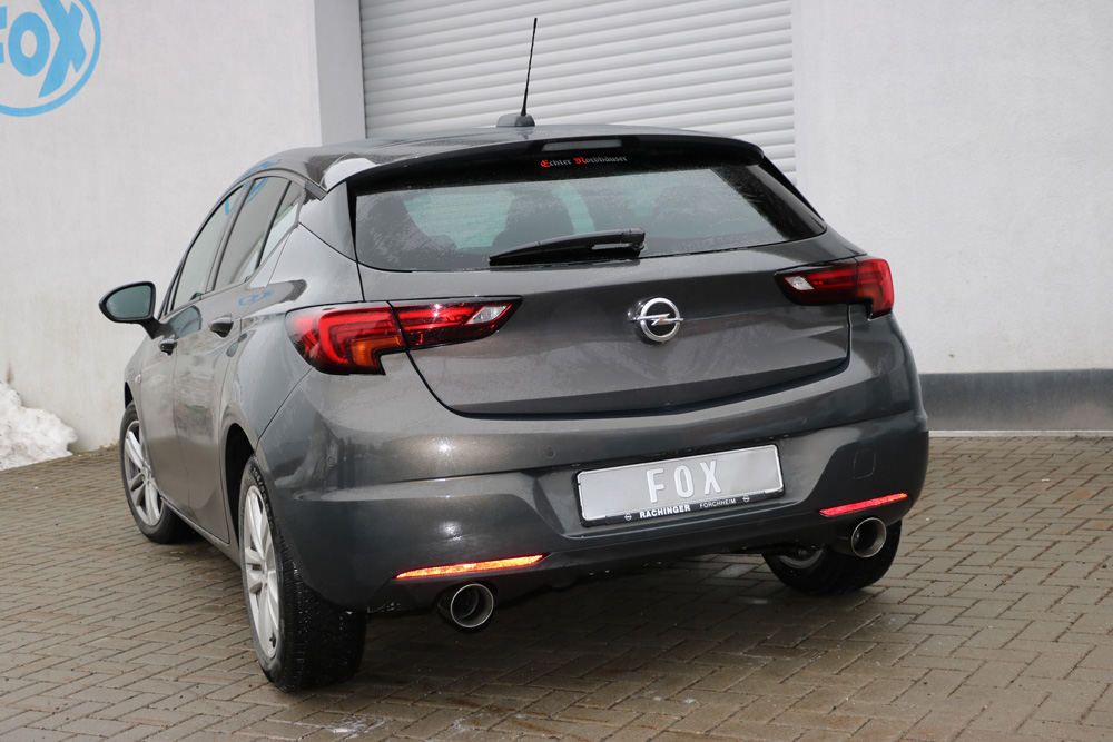 Fox Sportuitlaat Opel Astra K hatchback achterdemper, dwarsuitlaat rechts/links - 1x100 type 25 rechts/links