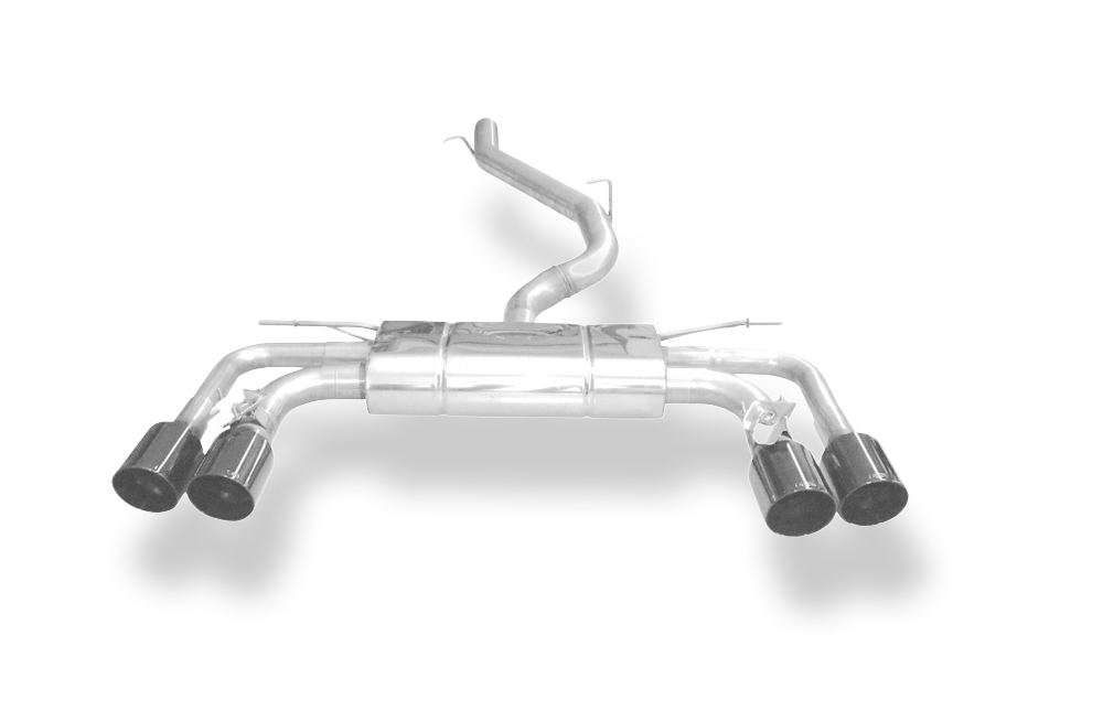 Fox Sportuitlaat Cupra Ateca/ Seat Ateca Cupra 4x4 - 5FP Half uitlaatsysteem vanaf katalysator - 2x100 Type 25 rechts/links zwart ge&euml;mailleerd - met 2 elektronische kleppen