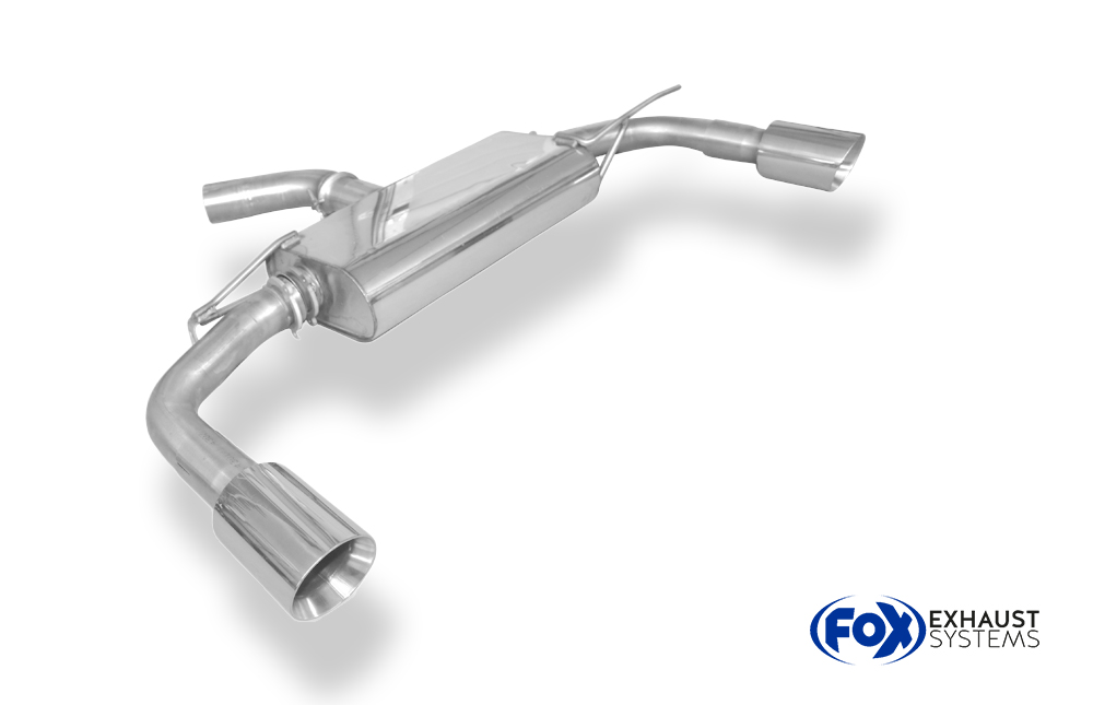 Fox Sportuitlaat VW Beetle R-pakket - 16 (5C) Coup&eacute; & Cabriolet - Stijve achteras. Achterdemper, uitlaat rechts/links - 1x100 Type 25 rechts/links