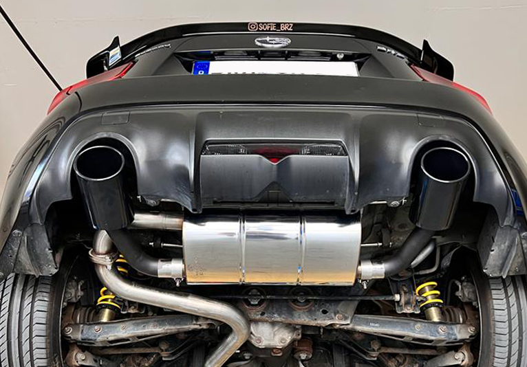 Fox Sportuitlaat Subaru BRZ/Toyota GT86 achterdemper, dwarsuitgang rechts/links - 129x106 Type 32 rechts/links, matzwart, keramisch gecoat