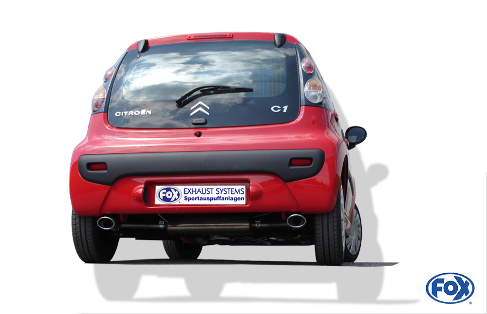 Fox Sportuitlaat Citroen C1/Toyota Aygo achterdemper rechts/links uitlaat - 106x71 Type 33 rechts/links