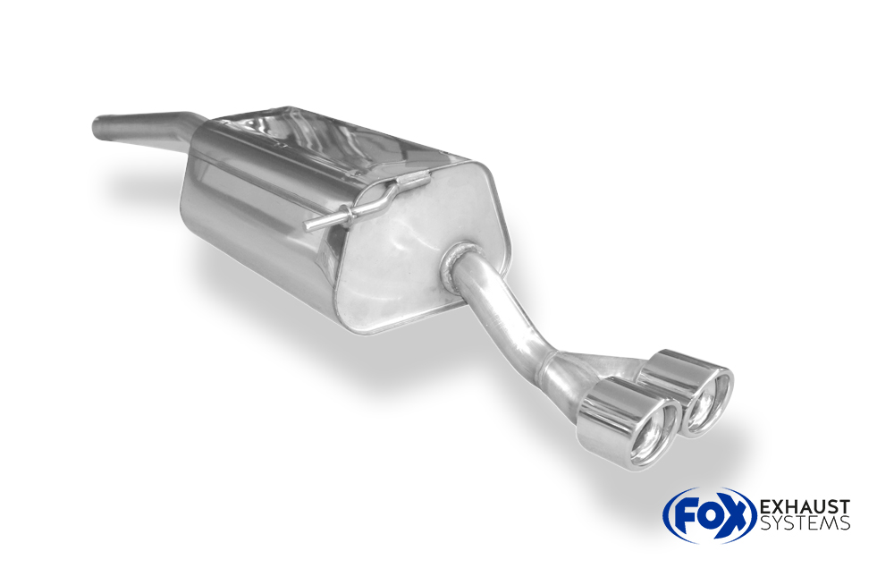 Fox Sportuitlaat VW Caddy III achterdemper, enkelzijdig - 2x80 Type 17