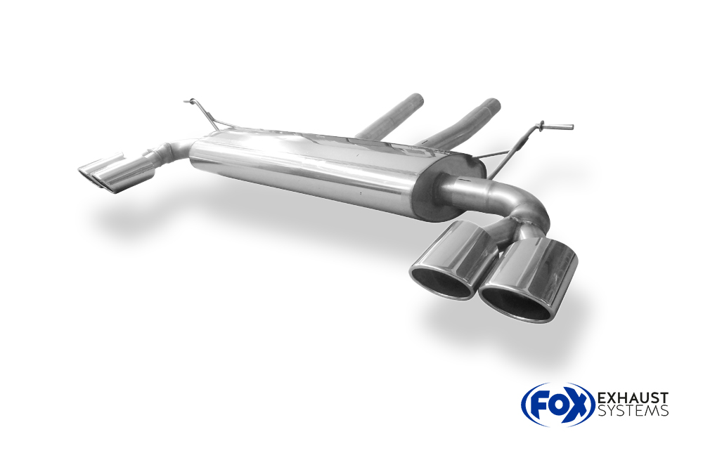 Fox Sportuitlaat Porsche Cayenne achterdemper rechts/links met Y-verbindingspijp - 2x115x85 type 44 rechts/links