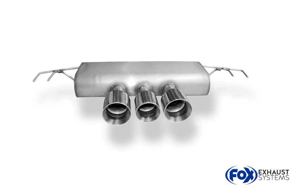 Fox Sportuitlaat Honda Civic X Type R achterdemper, dwarsuitgang rechts/links - 100-90-100 Type 25 midden