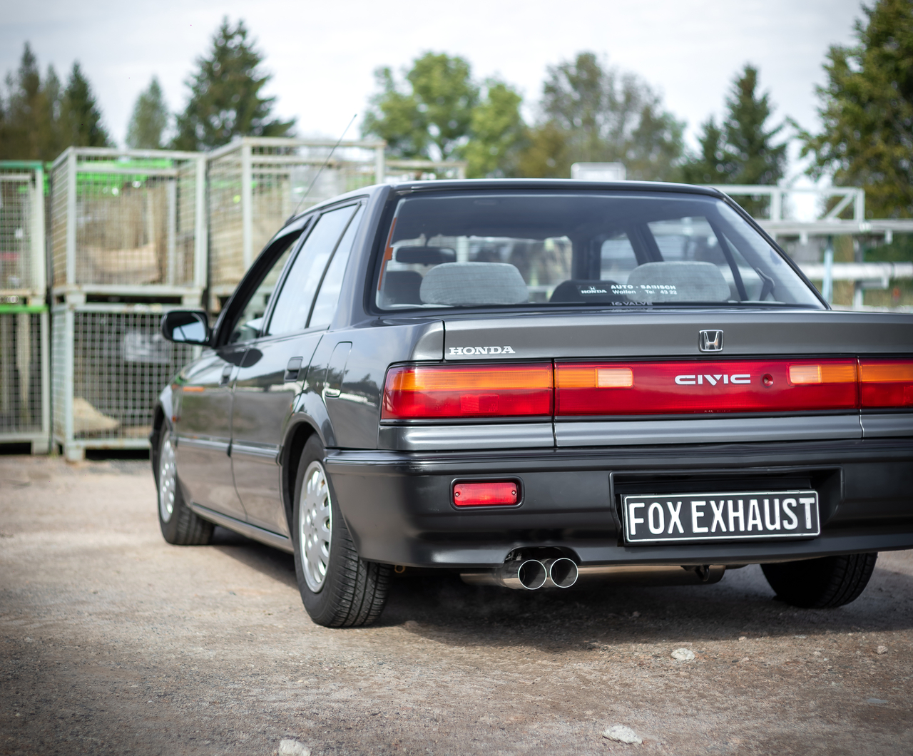 Fox Sportuitlaat Honda Civic 4 - ED3 dwarsgeplaatste achterdemper - 2x70 type 10 links