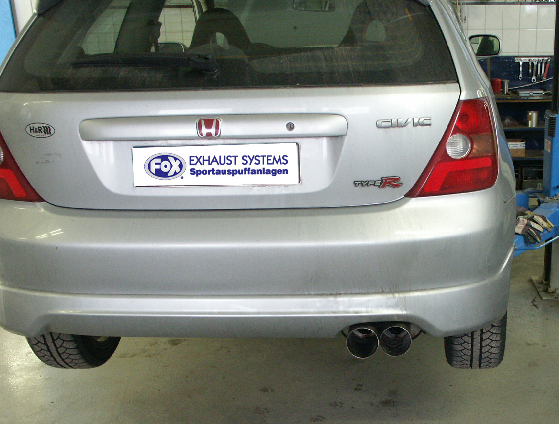 Fox Sportuitlaat Honda Civic VII Type R - EP3 Achterdemper - 2x90 Type 10