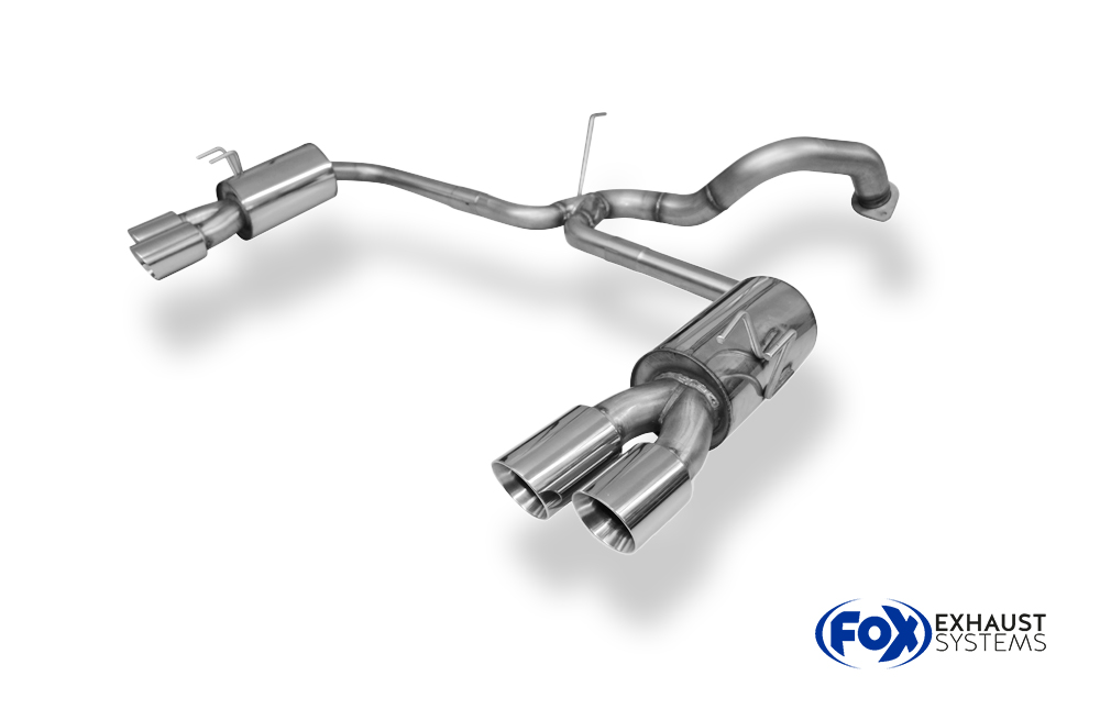 Fox Sportuitlaat Honda Civic IX Type R achterdemper, dwarsuitgang rechts/links - 2x90 Type 25 rechts/links