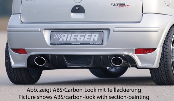 Fox Sportuitlaat Opel Corsa C Facelift - Rieger achterdemper, rechter/linker uitlaat - 115x85 Type 32 rechts/links, past op Rieger bumper RIE00099336