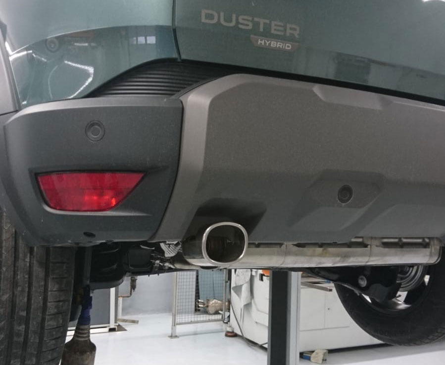 Fox Sportuitlaat Dacia Duster mild hybrid 130 4x4 achterdemper dwarsuitgang links - 1x93x79 type 70