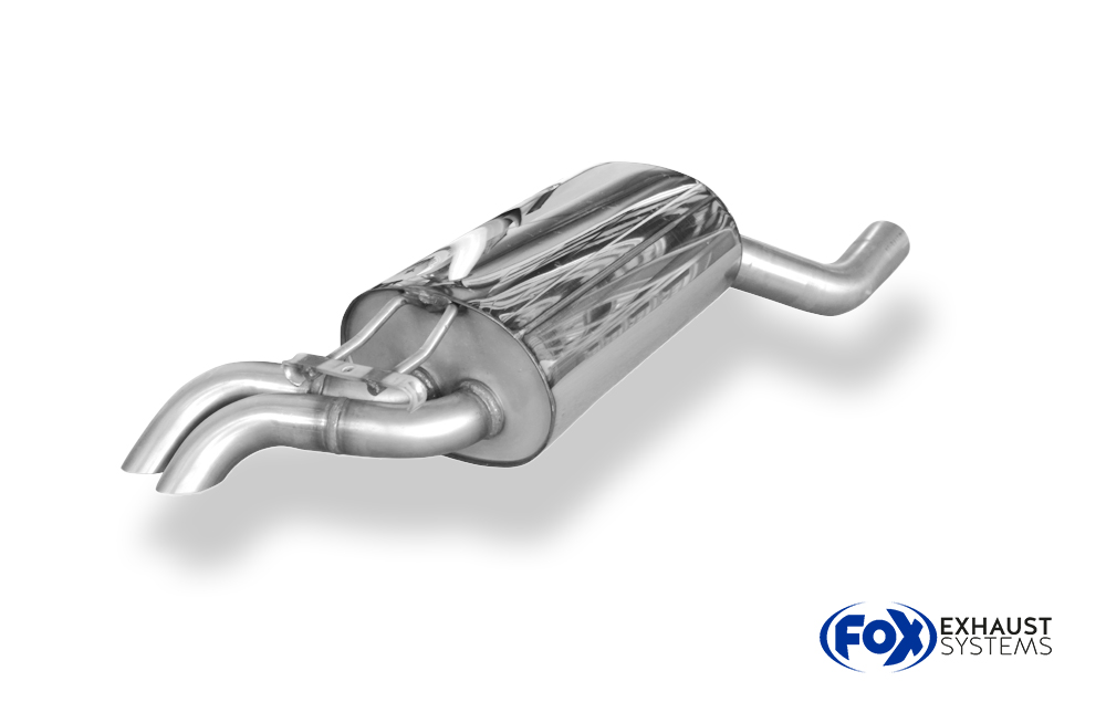 Fox Sportuitlaat Mercedes E-Klasse 124 achterdemper &Oslash;70mm - 2x55 Type 28 (Diesel-look - niet zichtbaar vanaf de achterkant)