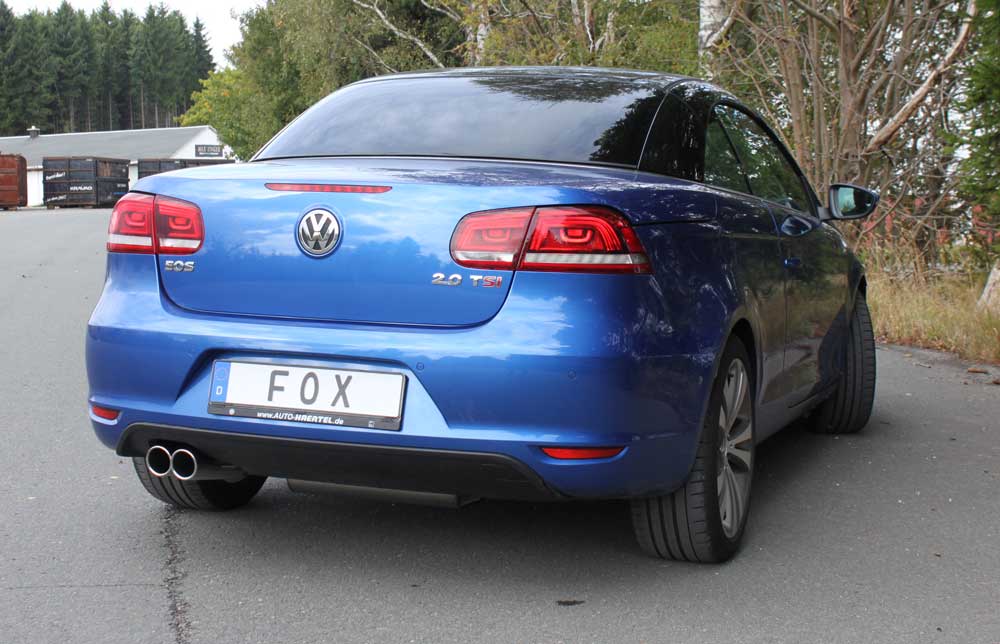 Fox Sportuitlaat VW Eos 1F - Facelift - 1.4l Achterdemper, enkelzijdig - 2x80 Type 16