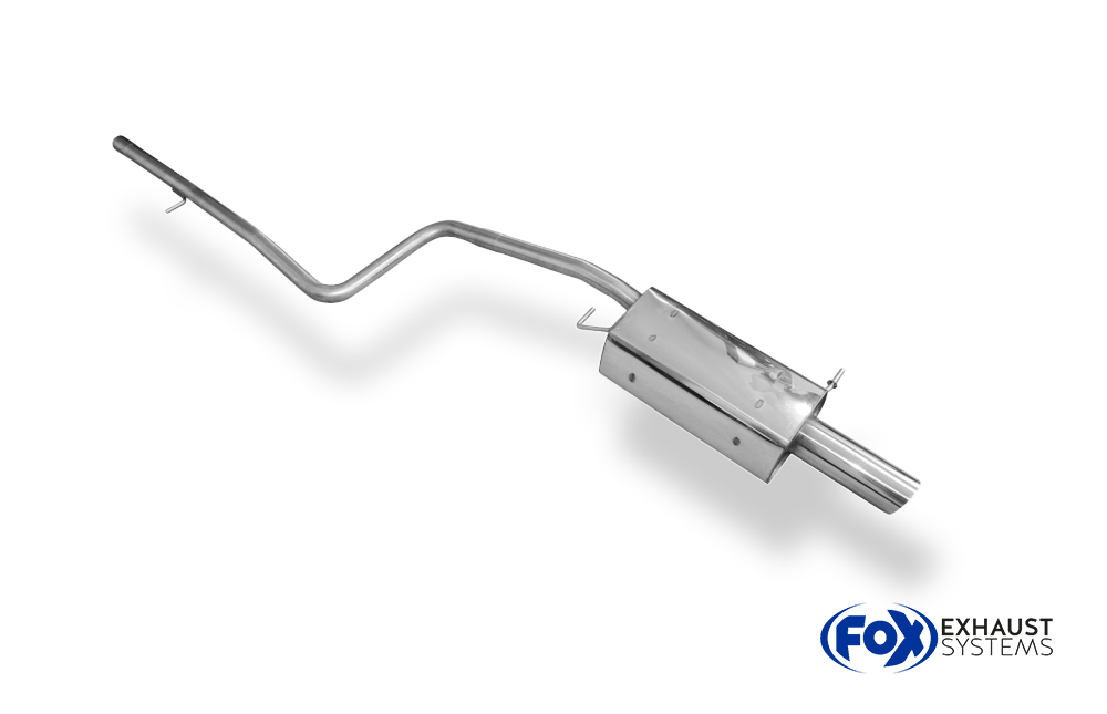 Fox Sportuitlaat Achterdemper voor Ford Fiesta MK6 inclusief verbindingspijp naar katalysator - 1x90 Type 14
