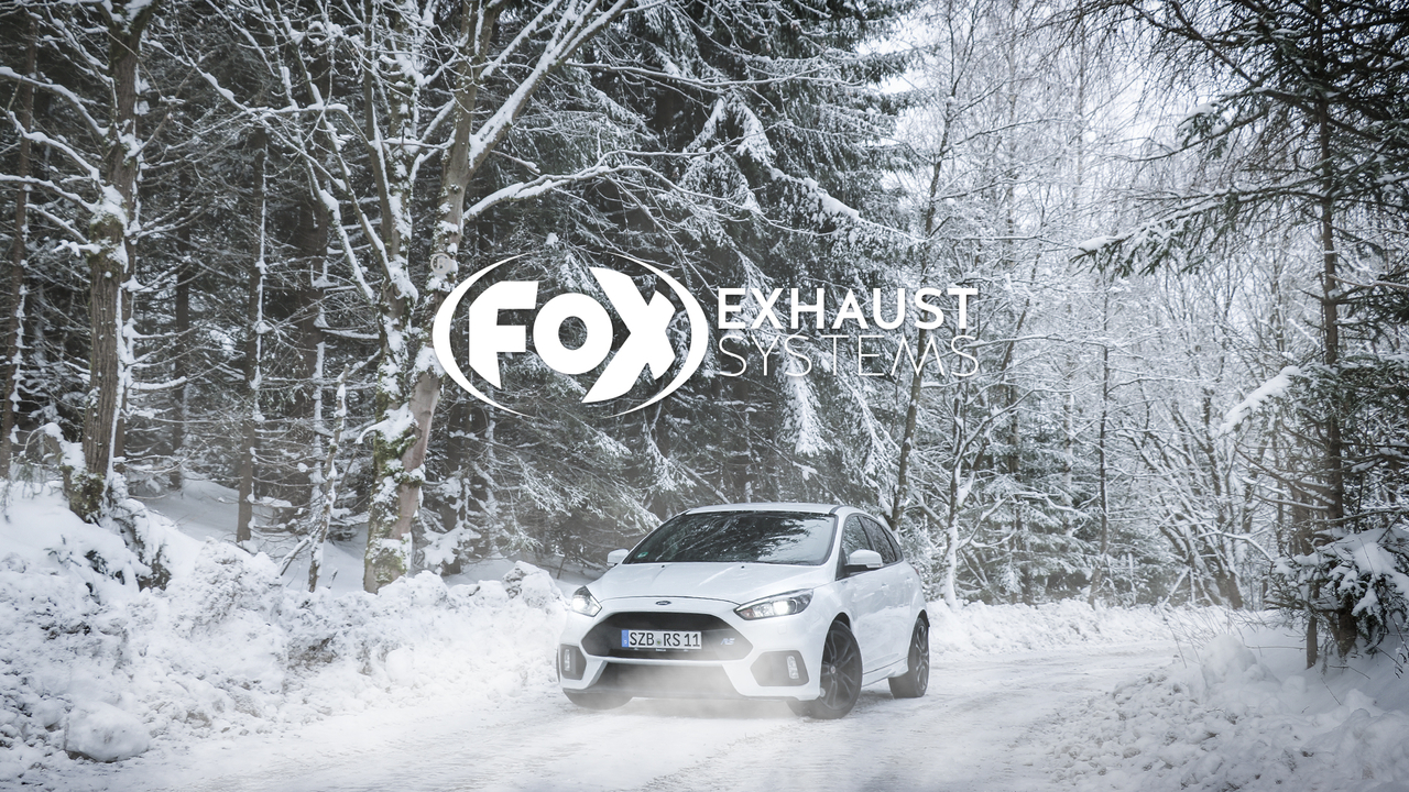 Fox Sportuitlaat Achterdemper Ford Focus MK3 RS, dwarsuitlaat rechts/links met uitlaatklep - 129x106 Type 32 rechts/links zwart ge&euml;mailleerd