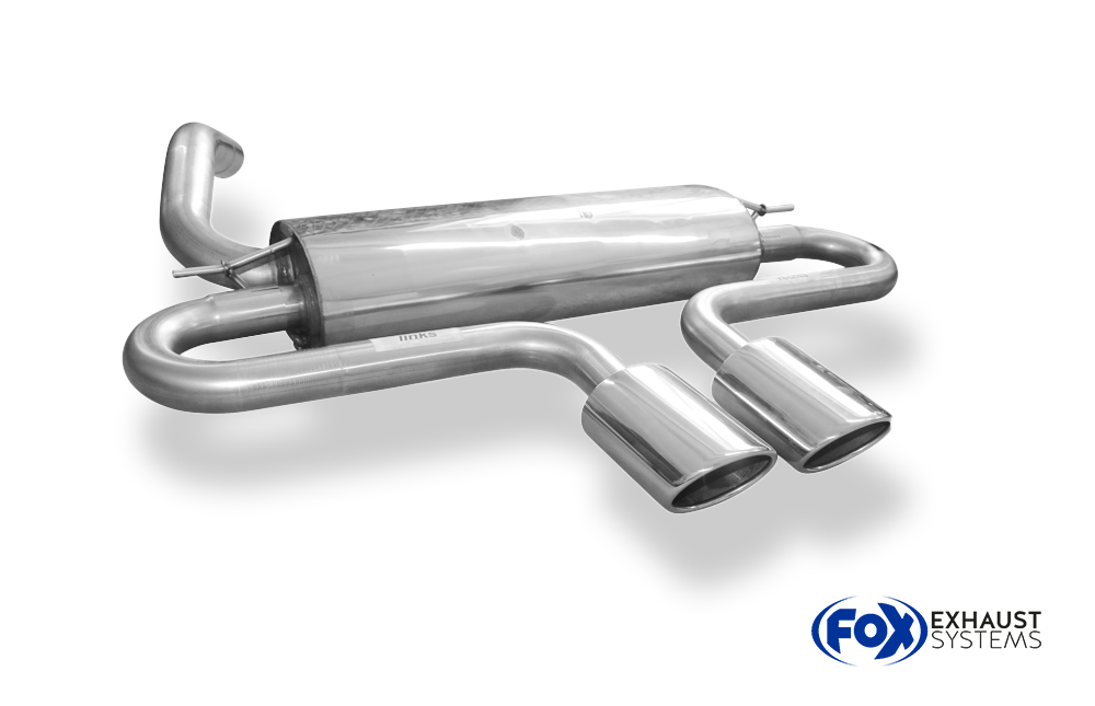 Fox Sportuitlaat Ford Focus MK3 ST Turnier achterdemper, dwarsgeplaatst, centrale uitlaat - 2x115x85 Type 32 midden
