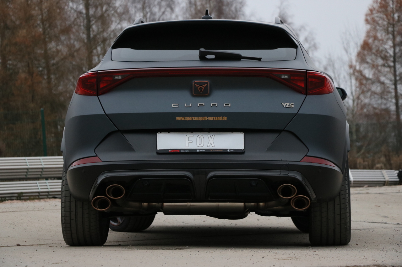 Fox Sportuitlaat CUPRA Formentor 4x4 - VZ5 Achterdemper met 2 uitlaatkleppen - 2x115x85 Type 32 rechts/links koperlook