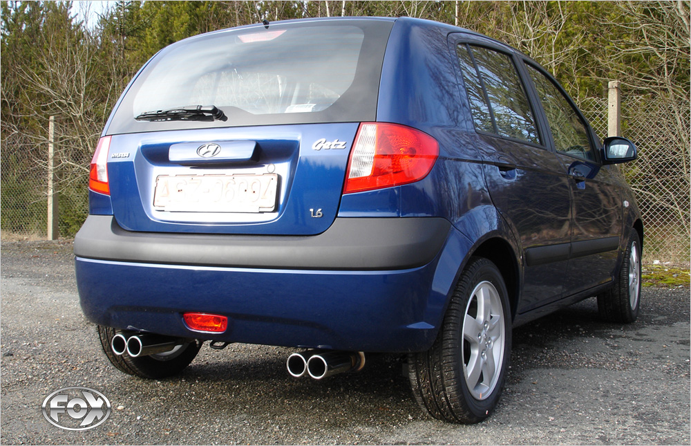 Fox Sportuitlaat Hyundai Getz - 3/5-deurs achterdemper, uitgang rechts/links - 2x80 Type 13 rechts/links