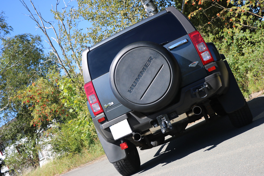 Fox Sportuitlaat Hummer H3 achterdemper, dwarsuitgang rechts/links - 1x100 type 25 rechts/links