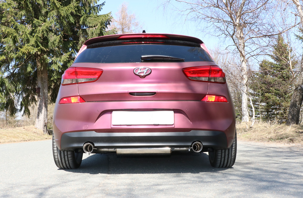 Fox Sportuitlaat Hyundai i30 PDE achterdemper, dwarsuitlaat rechts/links - 1x90 type 25 rechts/links