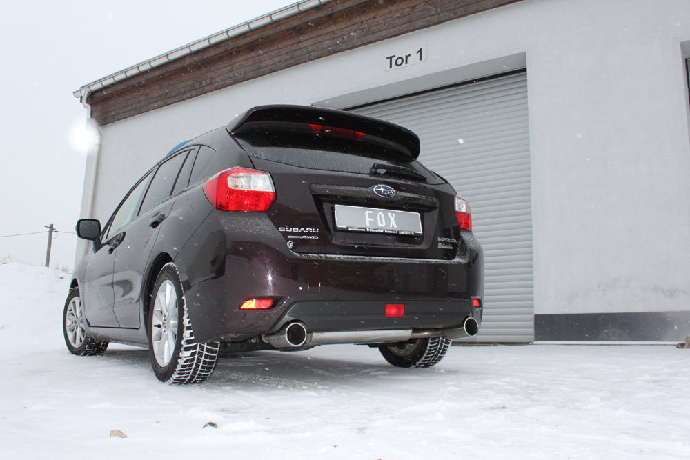 Fox Sportuitlaat Subaru Impreza GP 4x4 achterdemper, dwarsuitgang rechts/links - 1x100 type 12 rechts/links