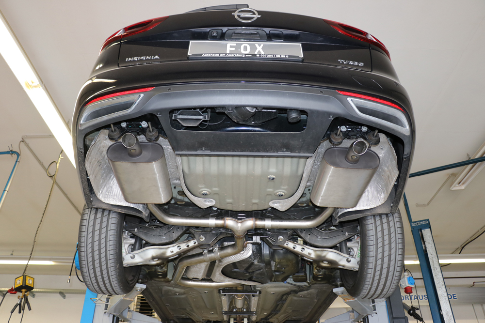 Fox Sportuitlaat Opel Insignia B - Sport Tourer - Voorwielaandrijving Achterdemper rechts/links - Uitlaatpijpen komen uit in de originele openingen
