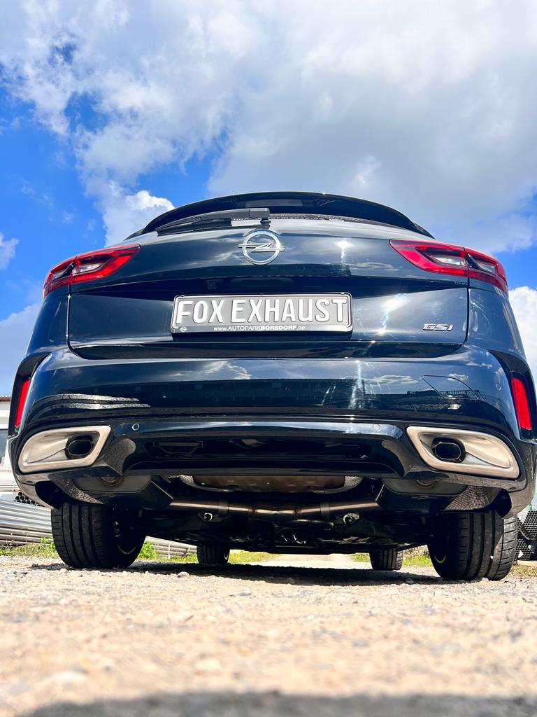 Fox Sportuitlaat Opel Insignia B GSI - Sports Tourer - 4x4 Achterdemper rechts/links - Uitlaatpijpen komen uit in de originele openingen en voor de demper