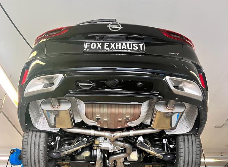 Fox Sportuitlaat Opel Insignia B GSI - Sports Tourer - 4x4 achterdemper rechts/links - uitlaatpijpen komen uit in de originele openingen