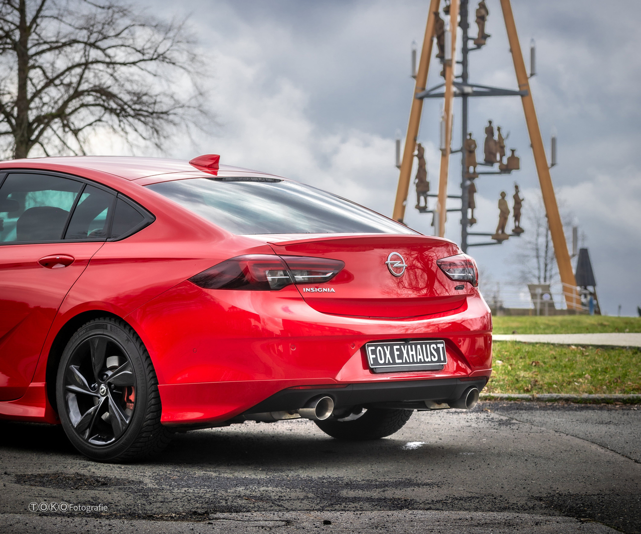 Fox Sportuitlaat Opel Insignia B - Grand Sport 4x4 Achterdemper rechts/links met luchtkanaal en voordemper - 1x90 Type 25 rechts/links